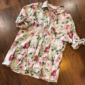 Eden & Olivia button down floral layering shirt